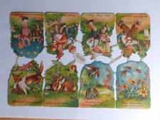 Glanzbilder, Oblaten, Scraps Bogen sehr alt Kinderlieder Motive
