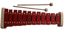 Glockenspiel Holz 8 Töne C-Dur, Inkl. 2 Schlägel, Musikinstrument für Kinder