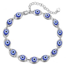 Bettelarmband 925 Silber Pl. Nazar Auge Türkisches Auge Damen Armband Edelstahl 