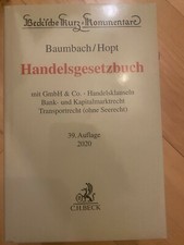 Handelsgesetzbuch Baumbach/Hopt Kommentar 39. Auflage 2020 neuwertig 