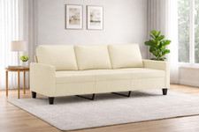 3 Sitzer Sofa Kunstleder Creme