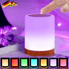 Nachttischlampe LED Nachtlicht Touch Dimmbar RGB Atmosphäre Tischlampe Akku USB