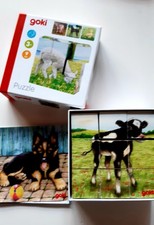 Goki Würfelpuzzle Bauernhof, 6 Motive