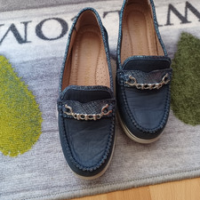 Damen Leder Schuh 37 , blau