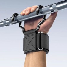 Profi Gewichtheben Training Gym Haken Griffe Riemen Handgelenkstütze Lift Haken Griffe
