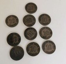 10 Pfennig Deutsches Reich 10Stück 1891 A , 10Stück 2896 A und 2 Stück 1897 A.