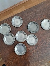 8 Zinnuntersetzer antik