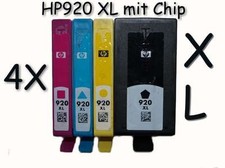 4X HP 920XL Original HP Patrone mit  Chip Refill Officejet 6000, 6500 W, 7000