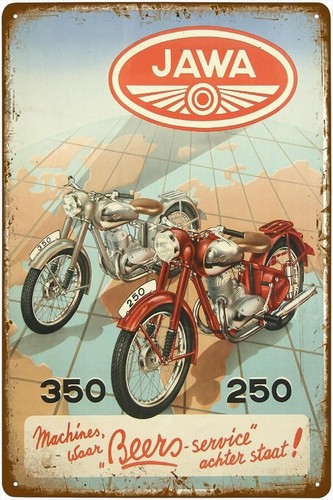 Metallschild motorrad jawa - -,