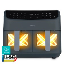 MEDION LIFE P20 XXL Heißluftfritteuse 8,7L Dual Airfryer 2600W 2 Kammern Grau