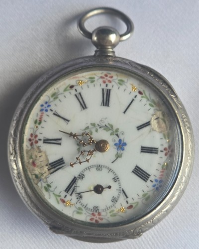 Antike florale taschenuhr - antike,