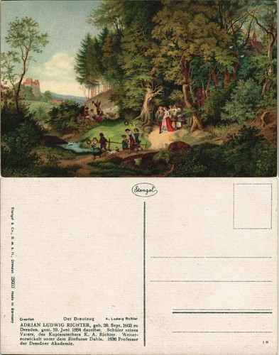 Ansichtskarte der brautzug - ansichtskarte,