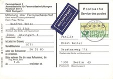 101640) Bund ATM Nr. 1 als EF auf Luftpost-Postsache über Telefonanschluss