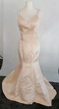 Ballkleid Abendkleid Hochzeitskleid Lang Schleppe Heller Pfirsich Größe 36/38