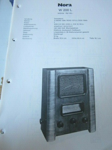 Schaltplan radio nora 200 - radio, w