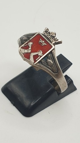 Ring silber 835 wappen - wappen, emaille