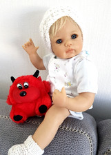 Künstlerpuppe Lars von Monika Levenig, Silikonvinyl Gr. 36 cm + Zertifikat, top!