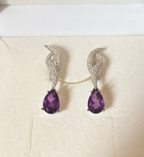 Amethyst ohringe mit aus - amethyst,
