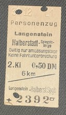 DDR Fahrkarte "Langenstein -
