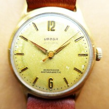 deutsche mechan. (Handaufzug) "UROGA" HERREN ARMBANDUHR, ab 1961, gute Funktion