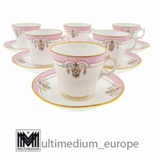 6 Stück Antike Jugendstil Mocca Tassen Untertasse Goldrand Thüringen