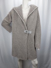 FABIANA FILIPPI Damen Cardigan Mantel Alpaka Merino Kapuze Oversize Gr. L 40 XL
