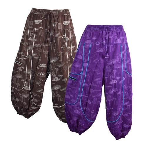 Haremshose multi pilzmuster - haremshose,