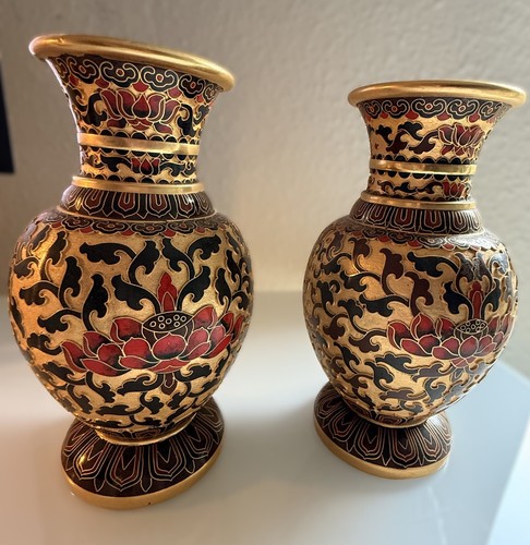 Vintage cloisonné vasen - -,