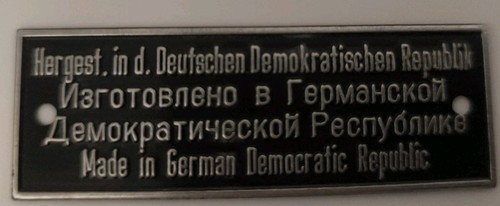 Typenschild aus der - aus,