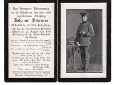 Sterbebild ,WK1  Res. 13 Res.-Inf.-Regt aus Weilerau gef.1915  Rußland
