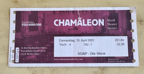 Soap show eintrittskarte - soap-show,