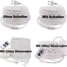 1m-25m LED Strip Streifen 220V SMD 2835 Dimmbar Lichtleiste Lichtband Schlauch