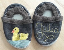 Handmade hochwertige Lederpuschen Gr. 21/22 JULIA Ente Dawanda Hausschuhe