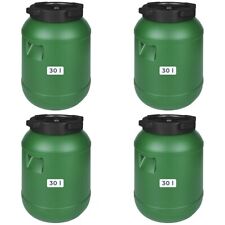 4 Stk. Weithalsfass Futtertonne Fasssilage Regen Fass Gepäcktonne 30L mit Deckel