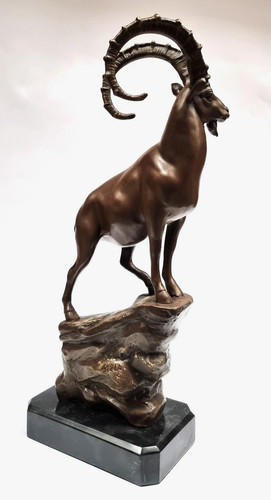 Bronzefigur steinbock - bronzefigur,