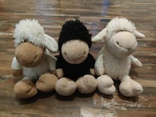 3 NICI Schafe Jolly Mäh, in Schwarz und Weiß,  Alle 25 cm Groß