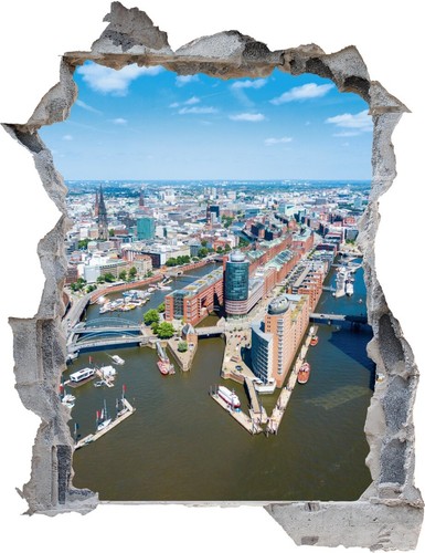 Wandtattoo hamburg skyline - wandtattoo,
