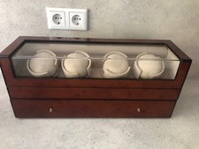 ODP Limited Uhrenbeweger für 4 Uhren + Schublade – Hochglanz Holz, edles Design