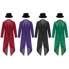DE Kinder Tailmant Jacke mit Filzhut Retro Renaissance Ringmaster Magier Kostüm