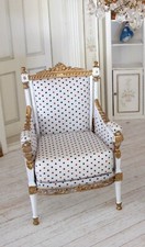 1:12 ~ Puppenhaus ~ Louis XVI ~ Louis XVI Bergère Einzelsessel