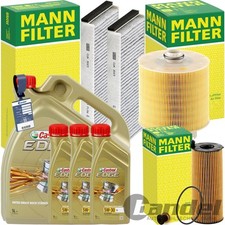 MANN INSPEKTIONSPAKET+CASTROL 5W30 MOTORÖL passend für AUDI A6 C6 4F 2.7+3.0 TDI