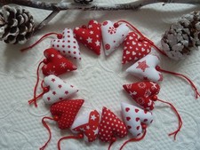 12 kleine Herzen Stoffherzen Dekoration Landhaus Tilda  Weihnachten Advent  NEU