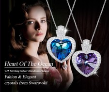 Halskette Titanic Herz Collier Anhänger Crystal Kristalle 18K Weißgold vergoldet