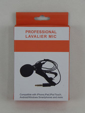 Lavalier Mikrofon 2m Professional Omnidirectional Kondensator Lapel Mic 3.5mm