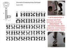 BUNTBARTSCHLÜSSEL Nr. 11 - 46,5 ZIMMERTÜR EINSTECKSCHLOß SCHLÜSSEL für BKS