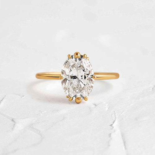 Diamant ring 14k - oval, lab