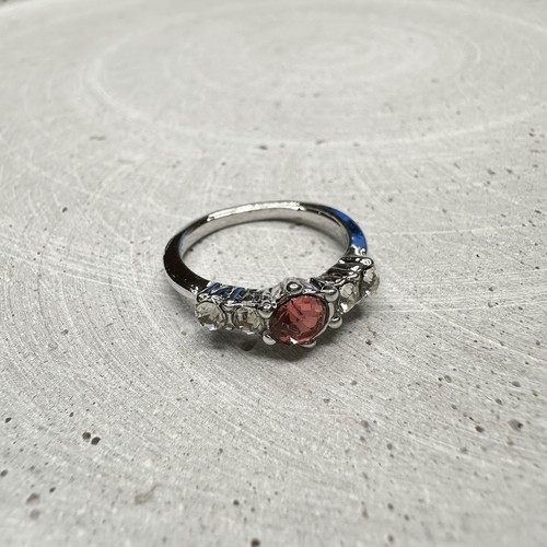 Damenring versilbert pink - versilbert,