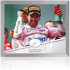Sergio Perez handsigniert Force India Formel 1 20x16'' Präsentation COA