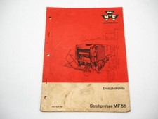 Massey Ferguson MF 56 Strohpresse Ersatzteilliste Ersatzteilkatalog 1965