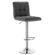 WOLTU 1/2x Barhocker Tresenhocker mit Rückenlehne höhenverstellbar Leinen Chrom